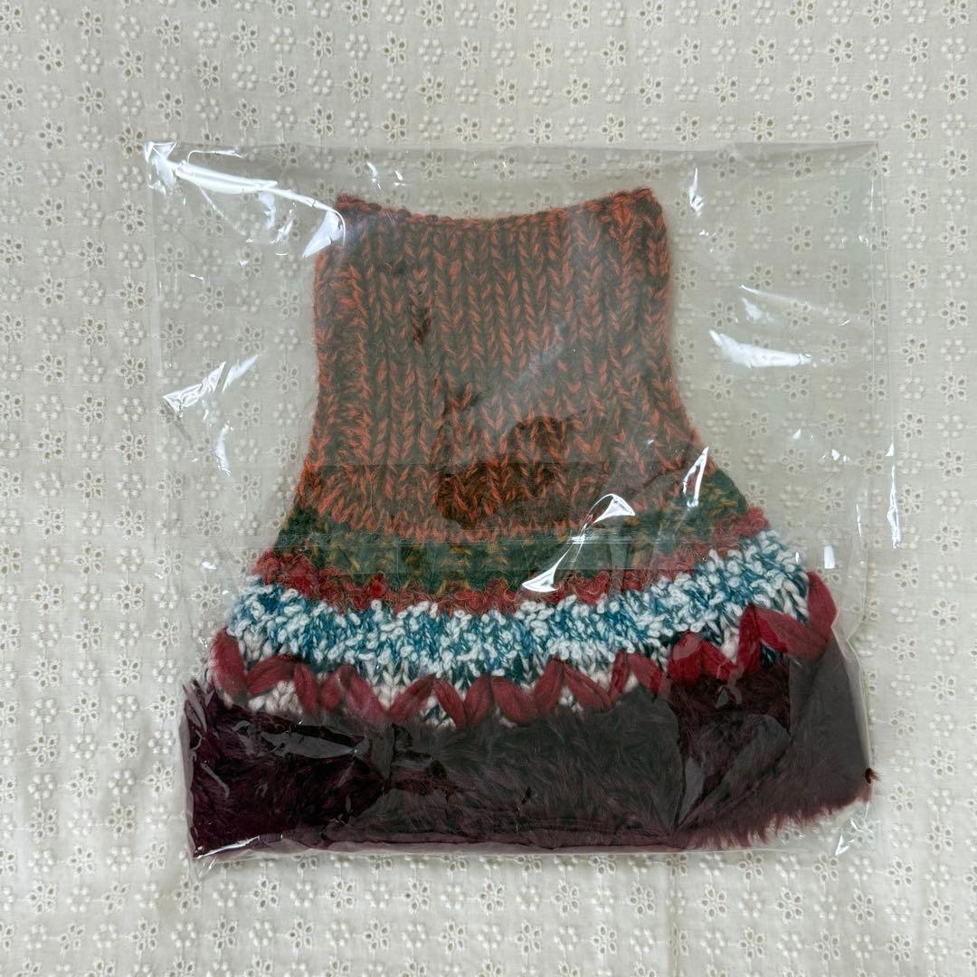 MULTI マルチ 犬用ポンチョ フリンジ付き 多色編み【M】