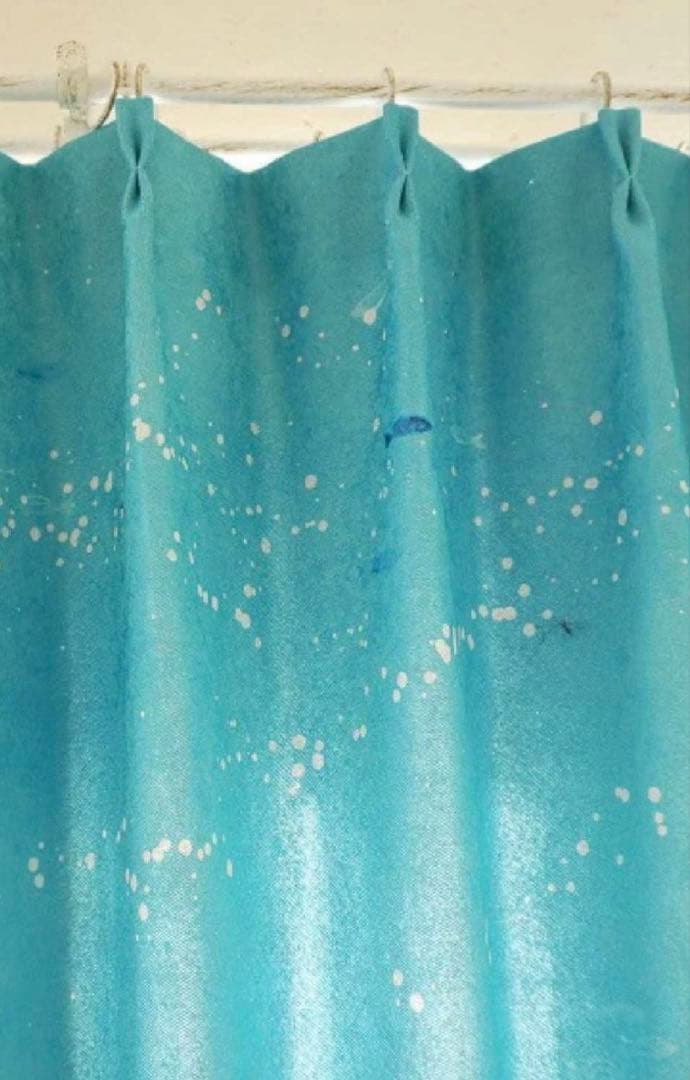 ビーチデザイン グラデーション遮光カーテンとフィッシュレースカーテンセット