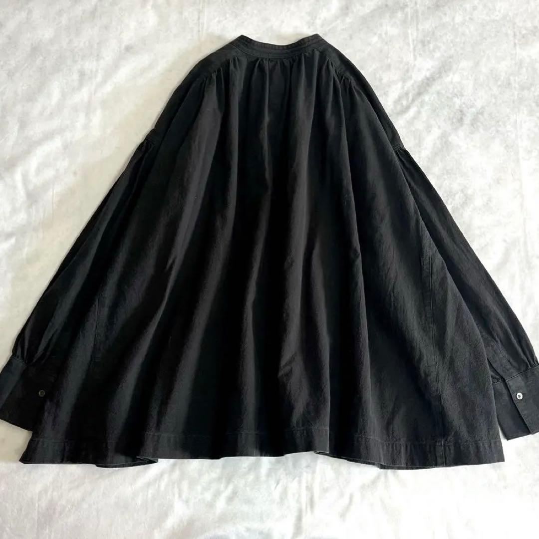かぐれ コットンギャザースタンドカラーブラウス sizeフリー 黒