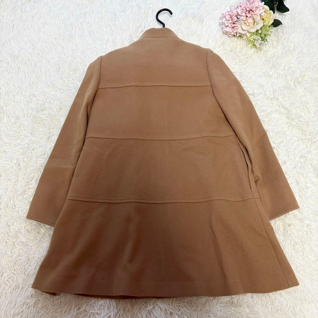 【新品同様　タグ付き】リボン　ウール　ステッチ　コート　ベージュ　38