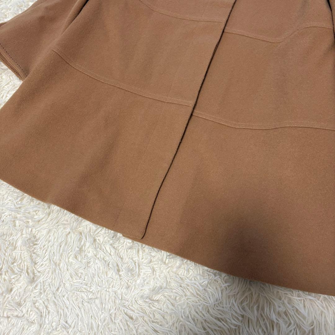 【新品同様　タグ付き】リボン　ウール　ステッチ　コート　ベージュ　38