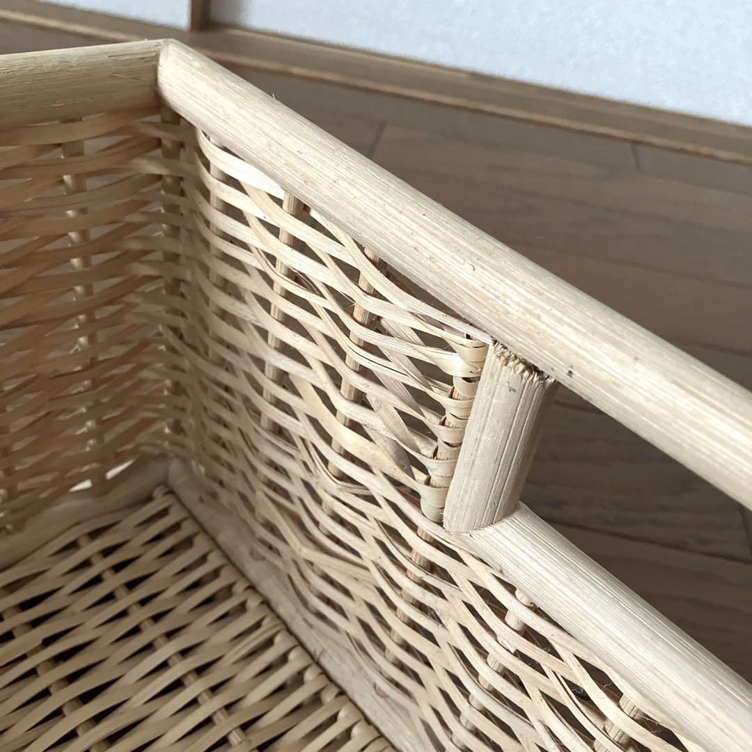 【無印良品】6個セット　重なるブリ材角型バスケット・中　35×37×16