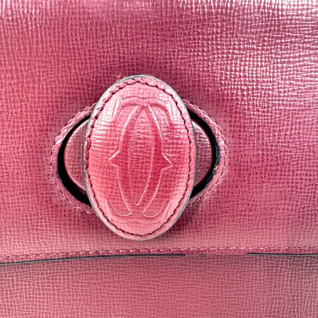 ✨極美品✨カルティエ ハンドバッグ ターンロック ロゴ マストライン ボルドー