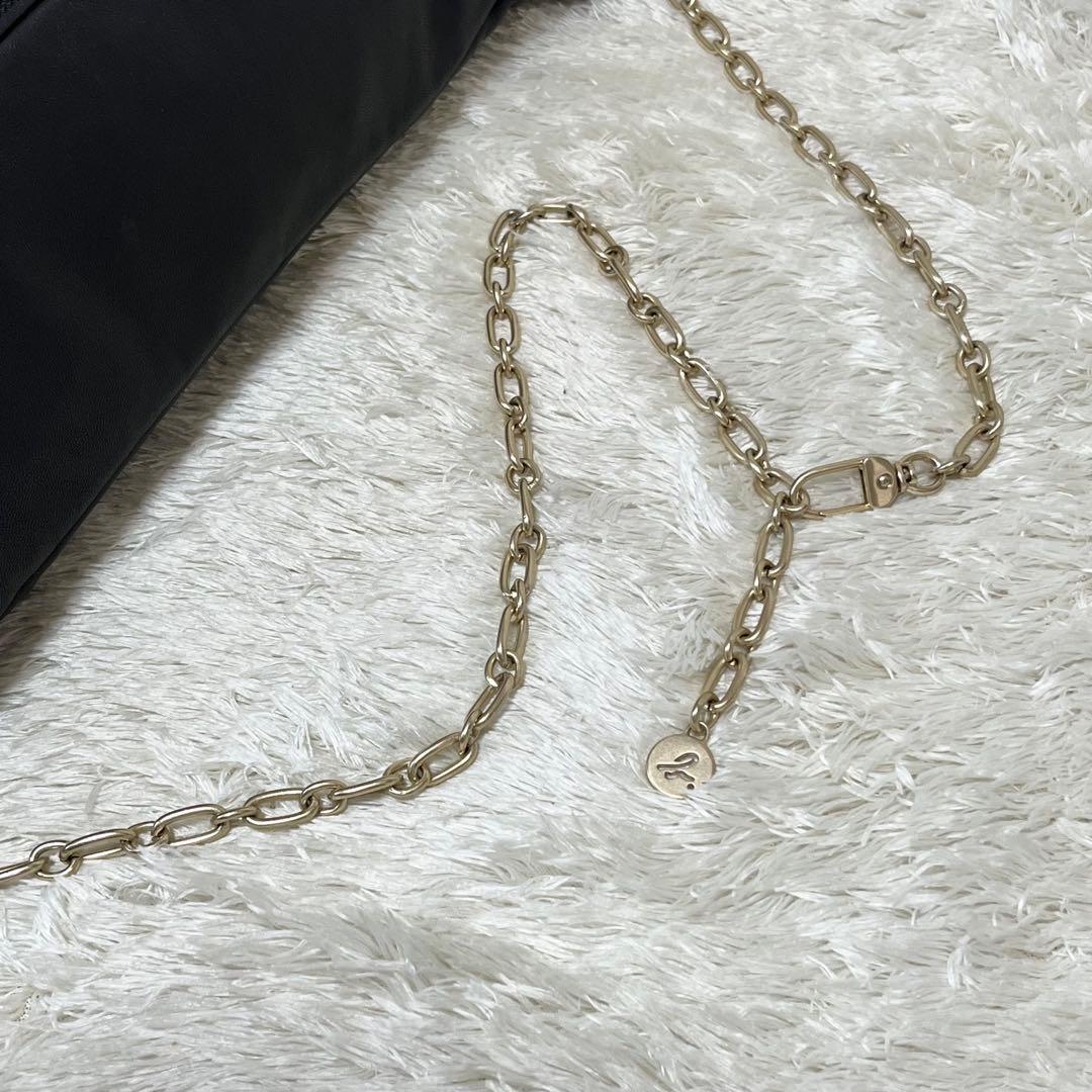 agnes b. アニエスベー　ボディバッグ　ラムレザー　ブラック