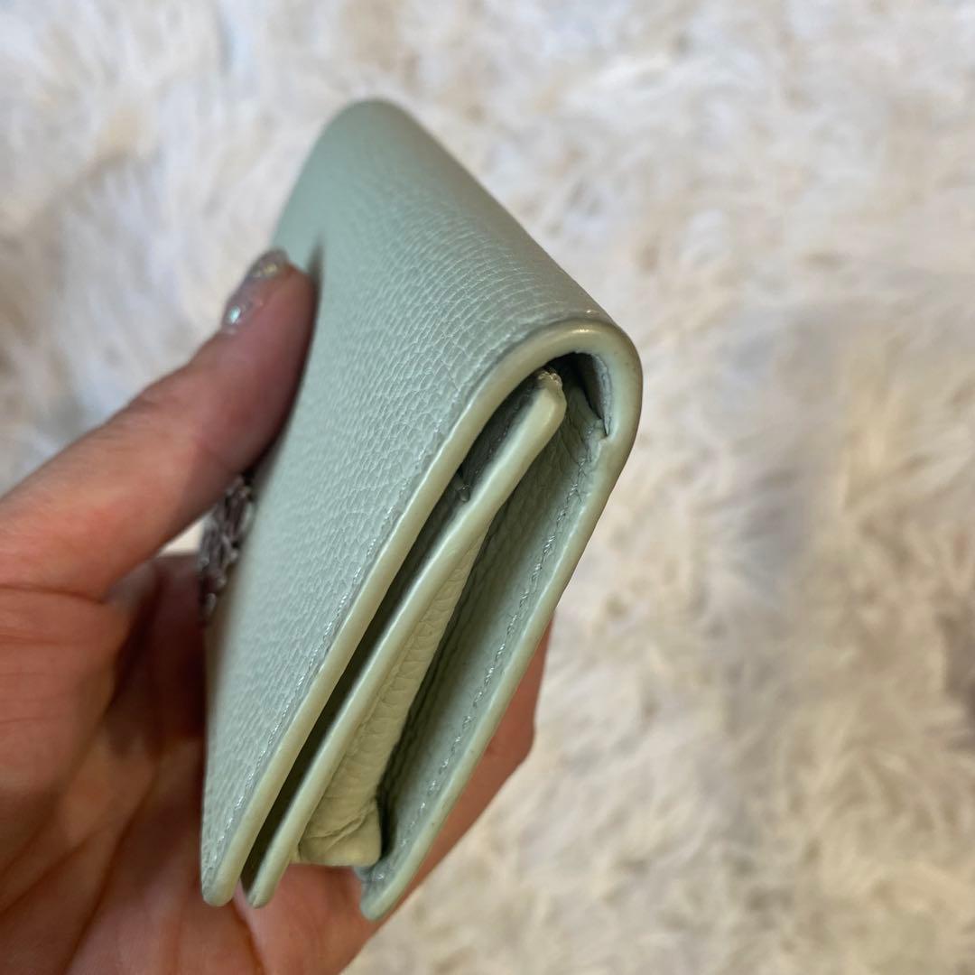 美品　ロエベ　ライトグリーン レザー 名刺入れ