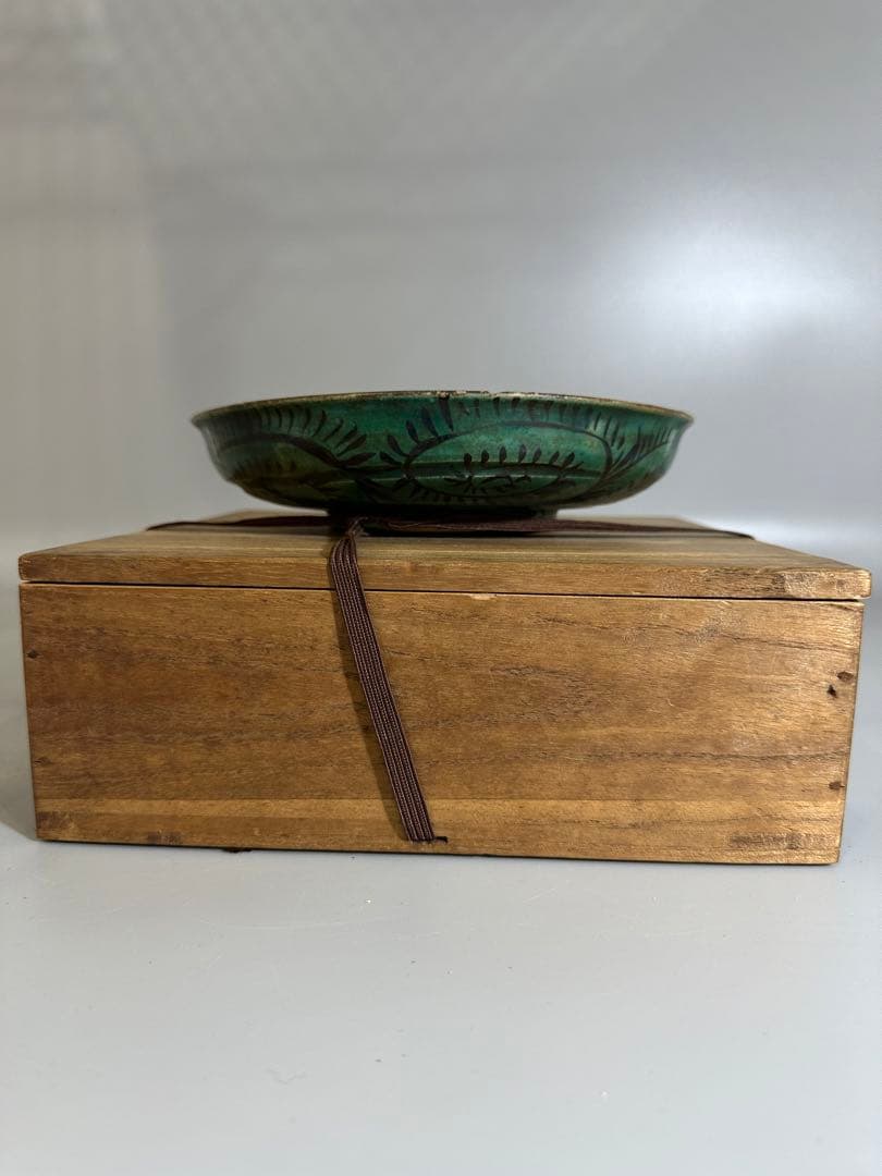 古九谷 花紋 皿 幅19cm 時代