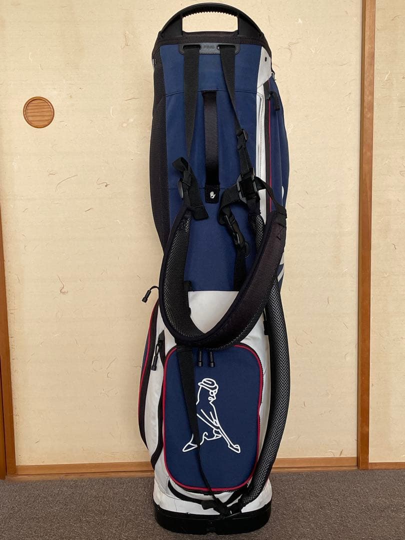 マサシ PING スタンド式ゴルフバッグ ネイビー/ホワイト
