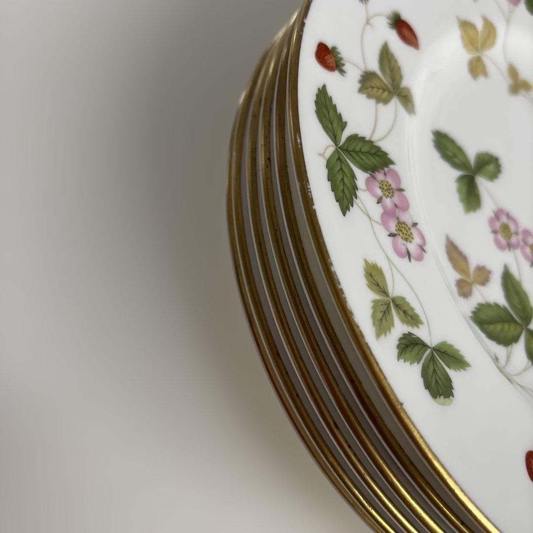 ウェッジウッド　ワイルドストロベリー　デザートプレート20.5cm 黒壺6枚