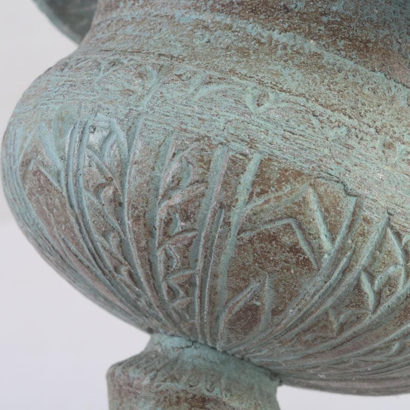 中国　古銅青銅　花草文　香炉　N　9810