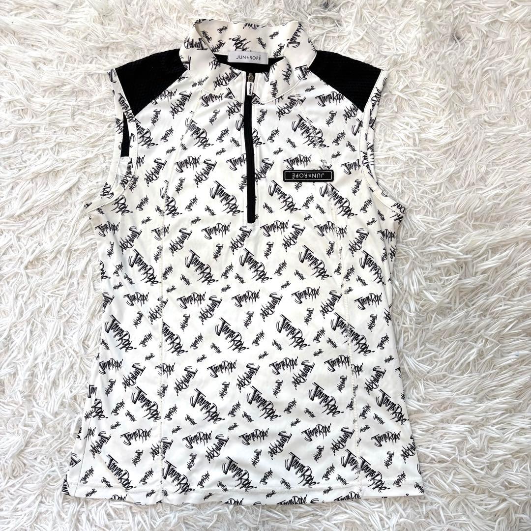 Jun&rope セットアップ 総柄 ホワイト ベスト ノースリーブ スカート