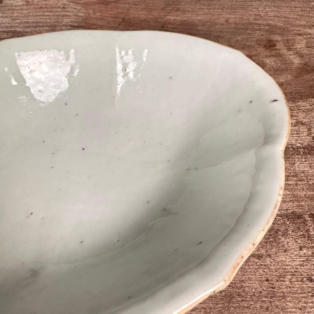 希少　粉彩　五彩花丸文　高台皿　変形鉢　清朝期　中国古玩　中国美術　骨董品