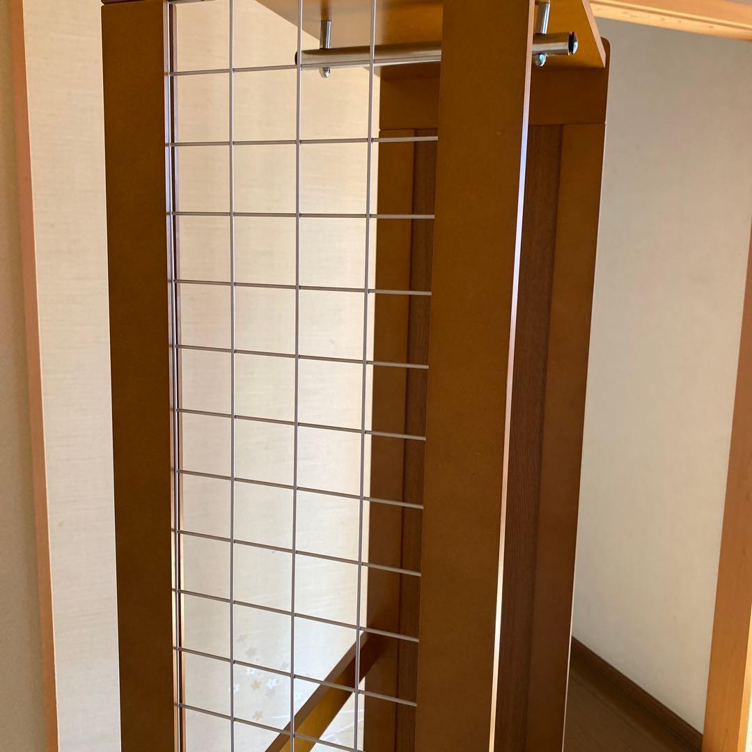 木製ラック ハンガーバー付き ブラウン