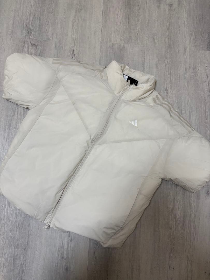 新品　2XL アディダスゴルフ　撥水 ハイネック フルジップ半袖ダウンジャケット