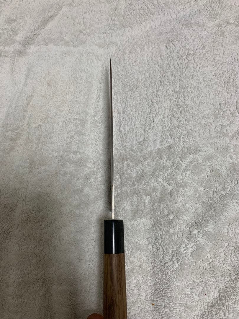 刀舟　和包丁　三徳包丁　ダマスカス風　木柄