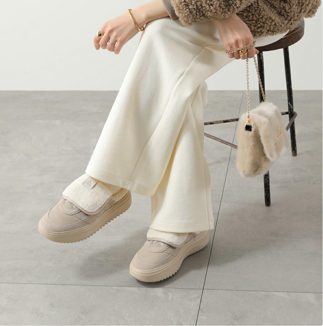 25.5cm 韓国限定adidas Grand Court Mule ベージュ