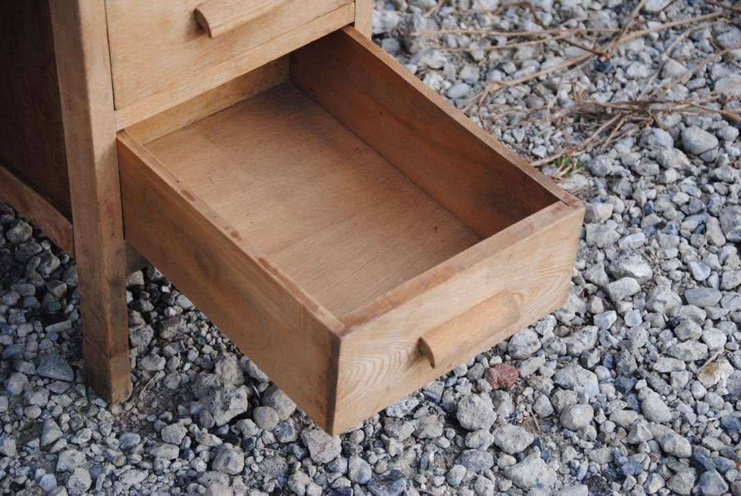 机　古道具　片袖机　ナラ材　無塗装　ナチュラル　レトロ　ヴィンテージ家具　剥離