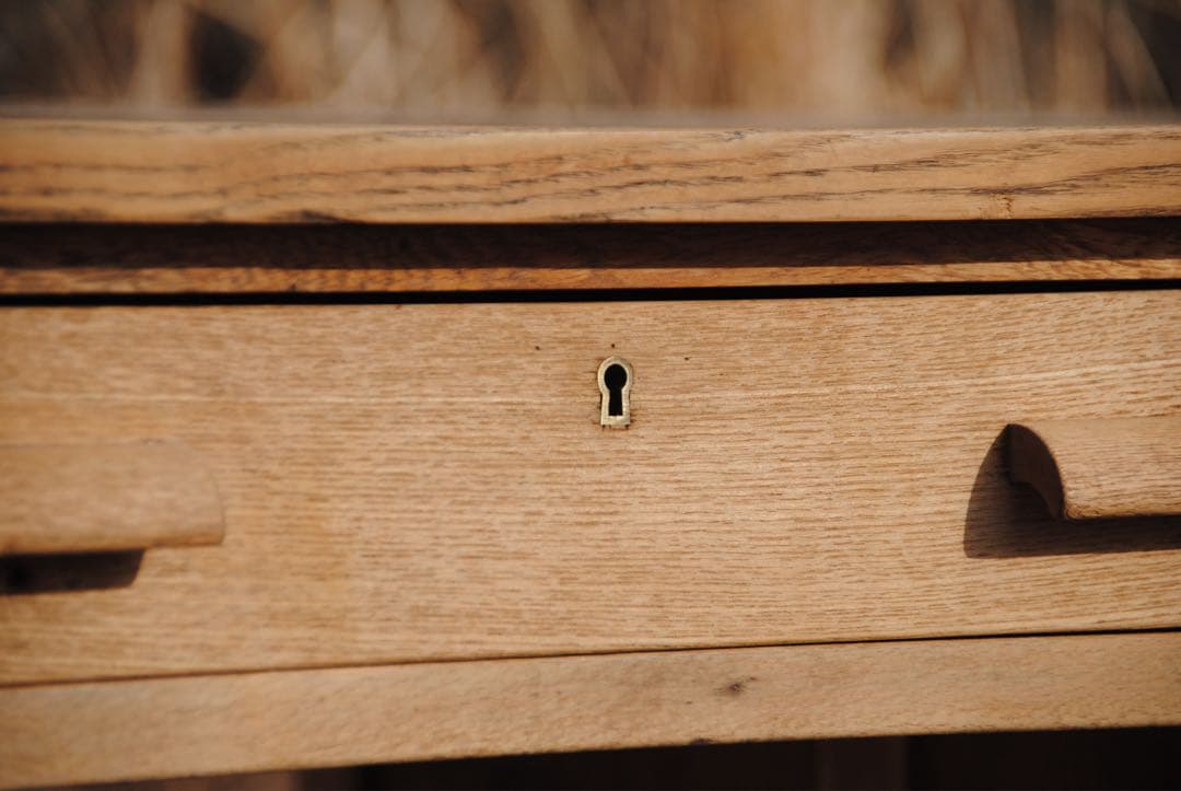 机　古道具　片袖机　ナラ材　無塗装　ナチュラル　レトロ　ヴィンテージ家具　剥離