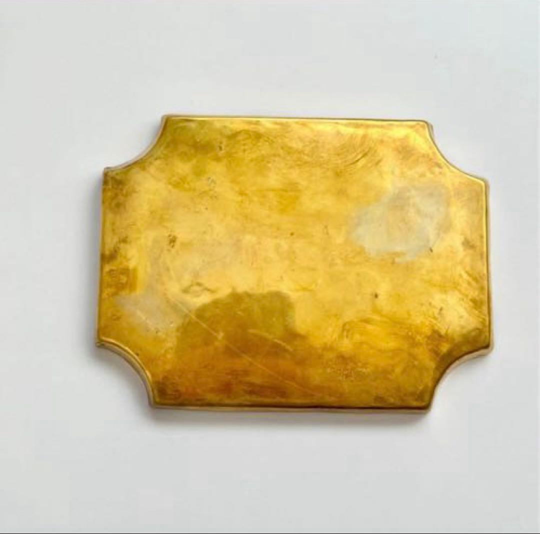 川地あや香　真鍮　隅切り皿