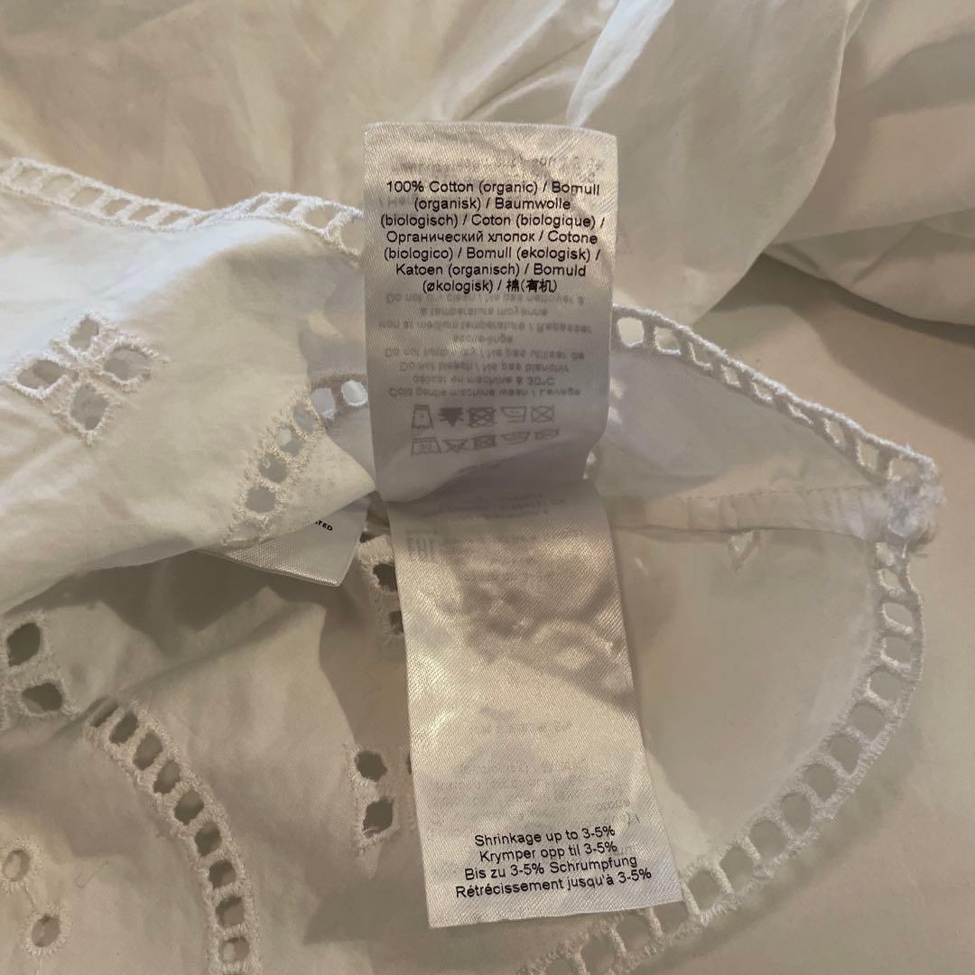 【新品タグ付き】GANNI／ガニー　イギリス刺繍ブラウス　34 白 ※送料込み