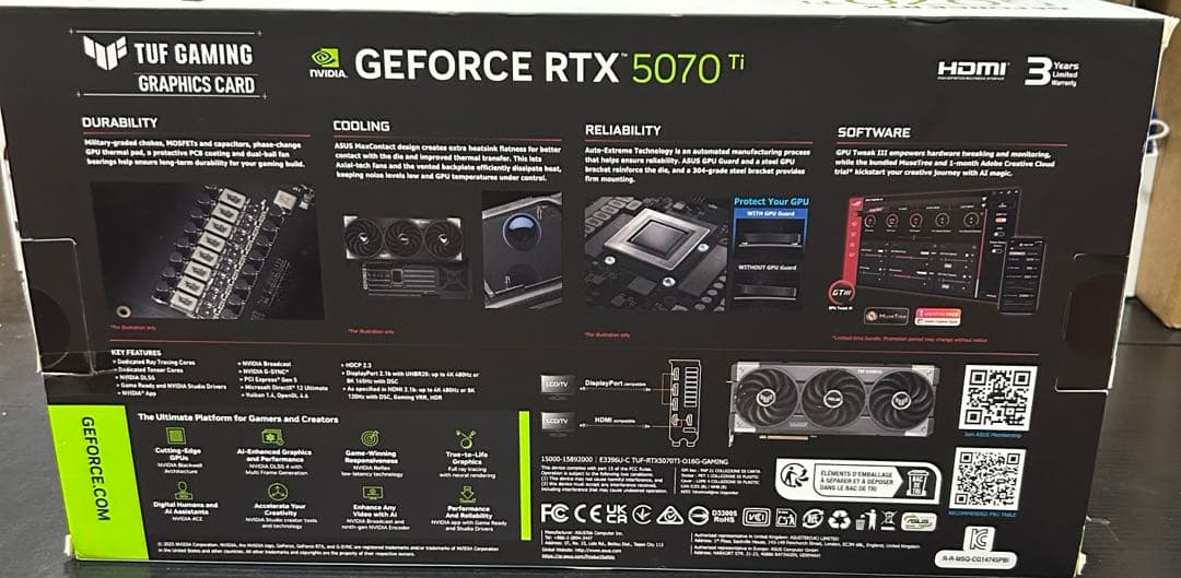 グラフィックボード・グラボ・ビデオカード ASUS TUF Gaming GeForce RTX 5070 Ti