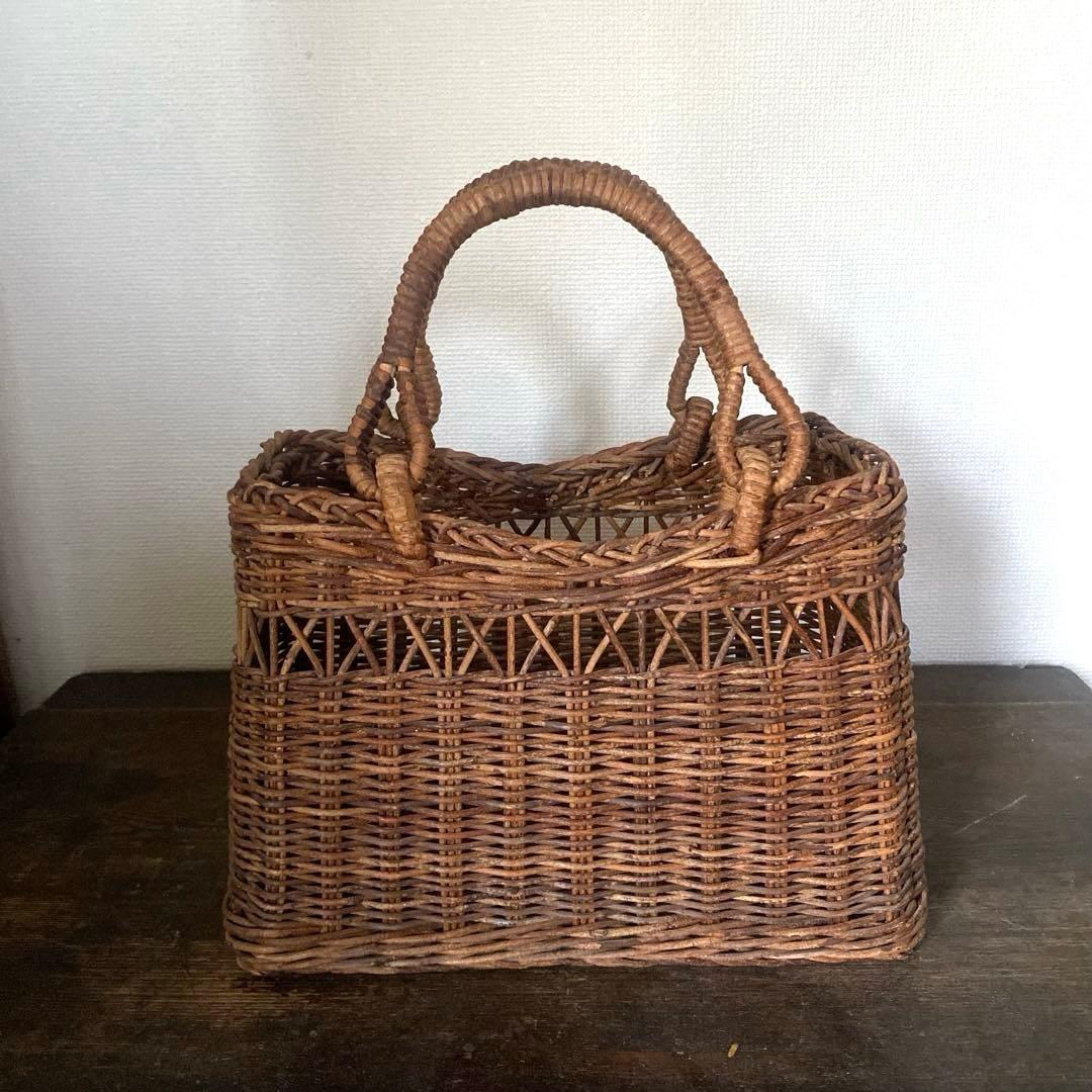 あけび かご カゴバッグ かごバッグ バスケット 自然素材 手づくり スクエア