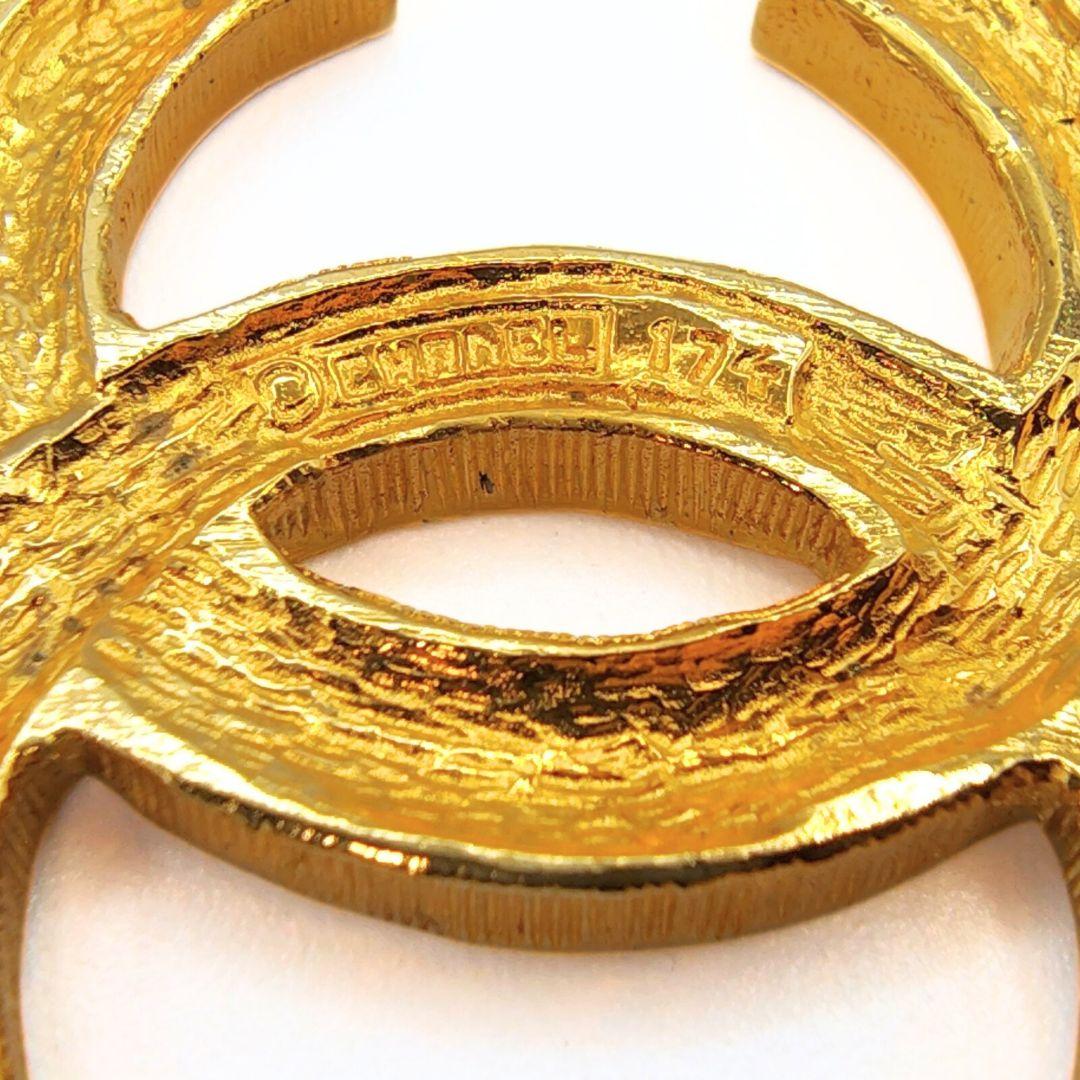 シャネル ココマーク ピンブローチ ヴィンテージ ゴールド ラインストーン