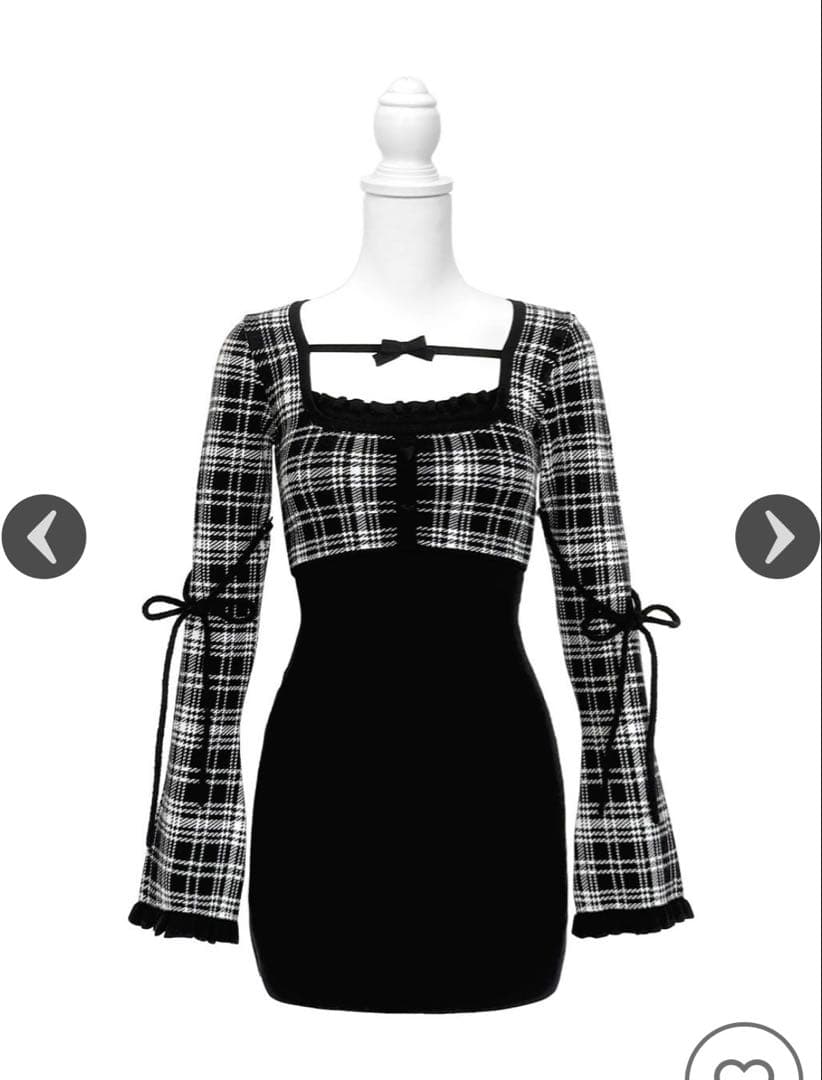 HONEY MEW チェックリボンドッキングワンピース ハニーミュウ