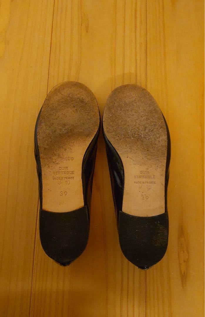 レペット バレエシューズ エナメル 黒 39 ブラック