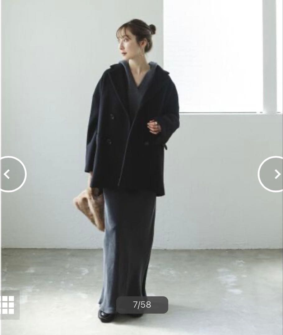 美品 NOBLE ノーブル MTRオーバーPコート カシミア混 36 ブラック