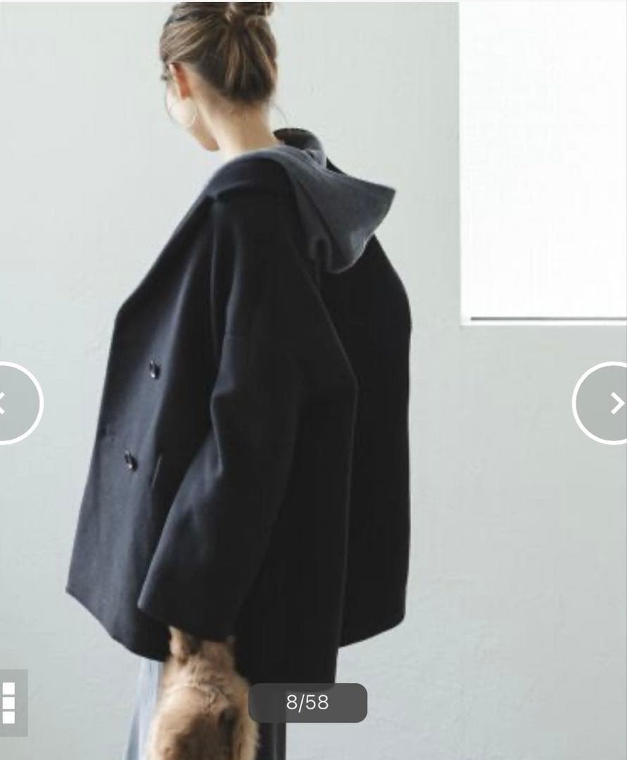 美品 NOBLE ノーブル MTRオーバーPコート カシミア混 36 ブラック