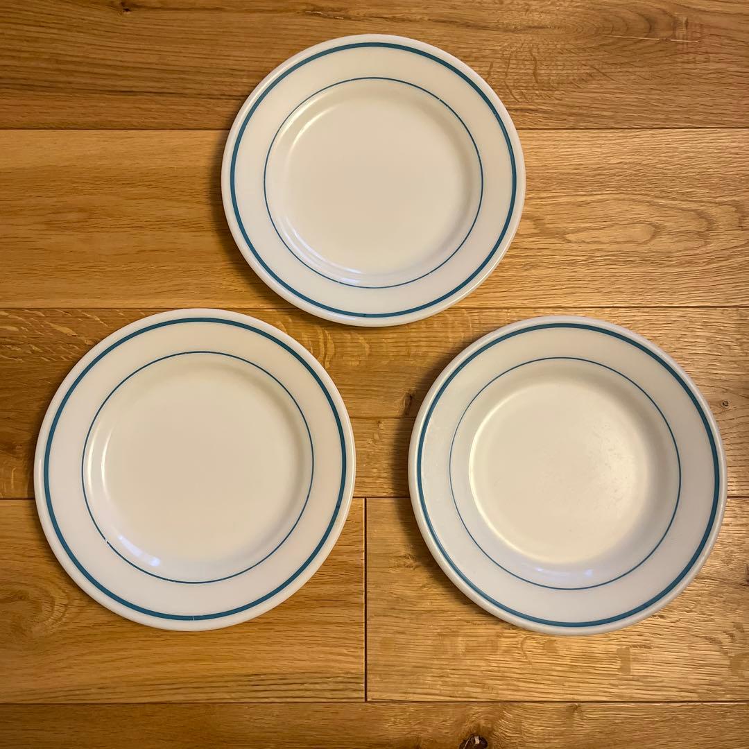 Pyrex vintage US NAVYブルーライン 小皿2皿3ボウル4セット