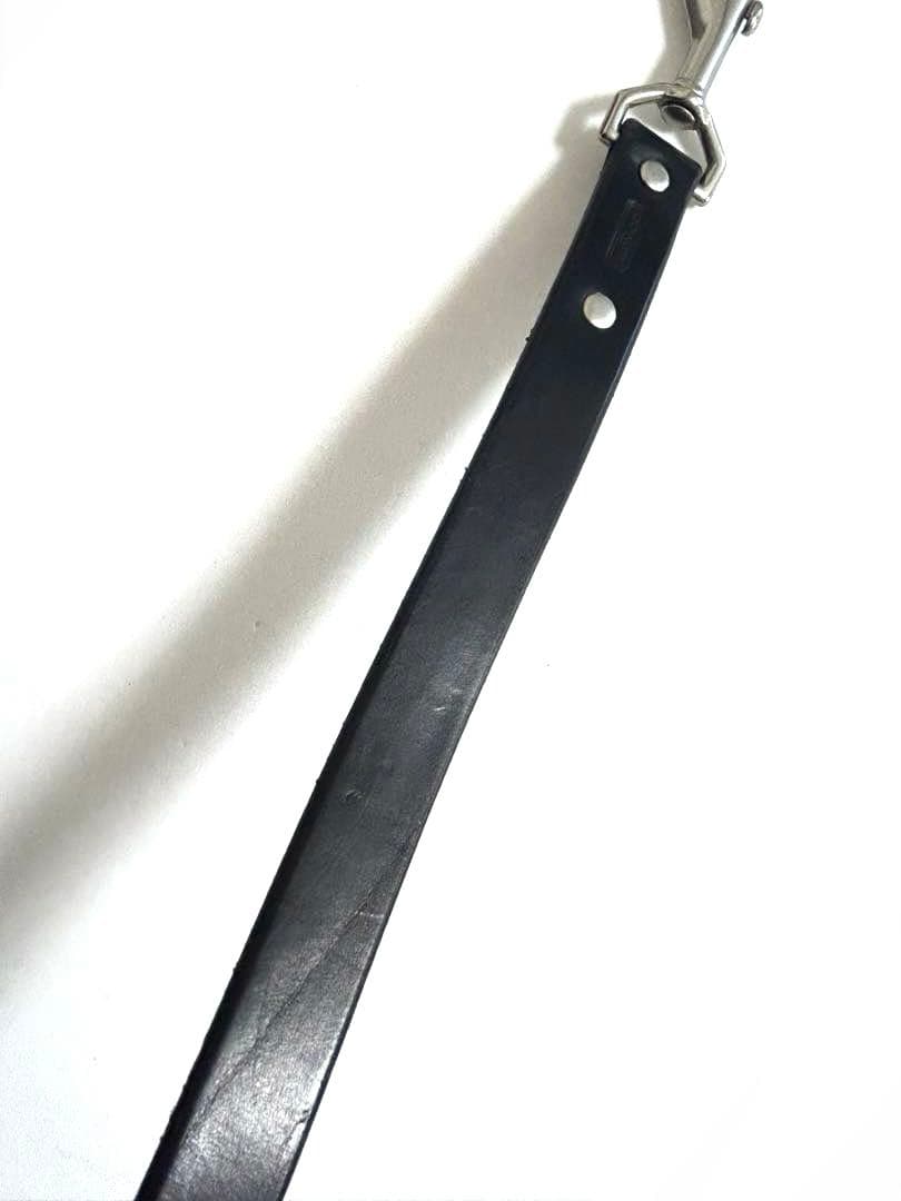 美品 COACH コーチ 黒 レザー 大型犬用 リードのみ 2.5×118cm