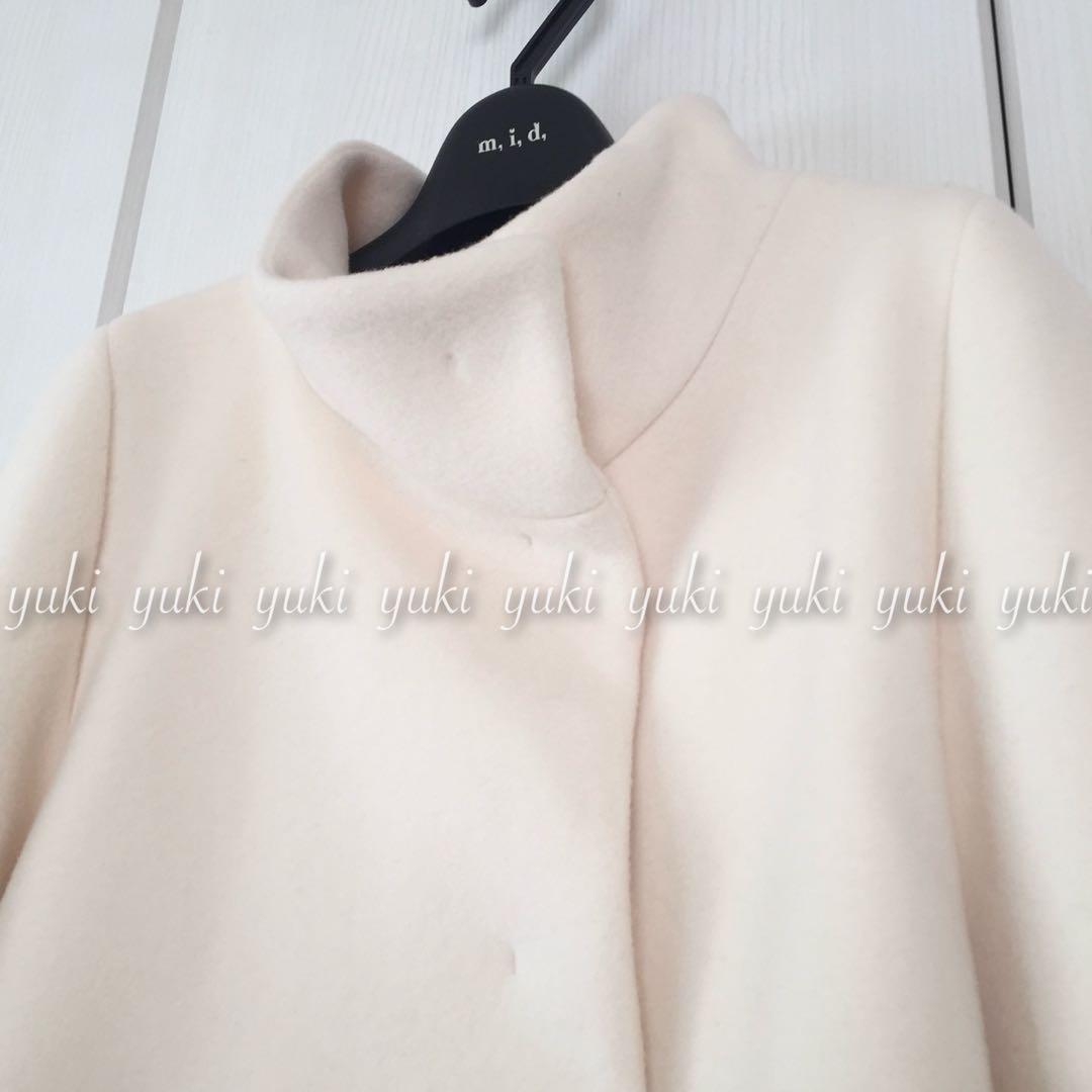 ANAYI ウールビーバーショートコート 38 オフホワイト