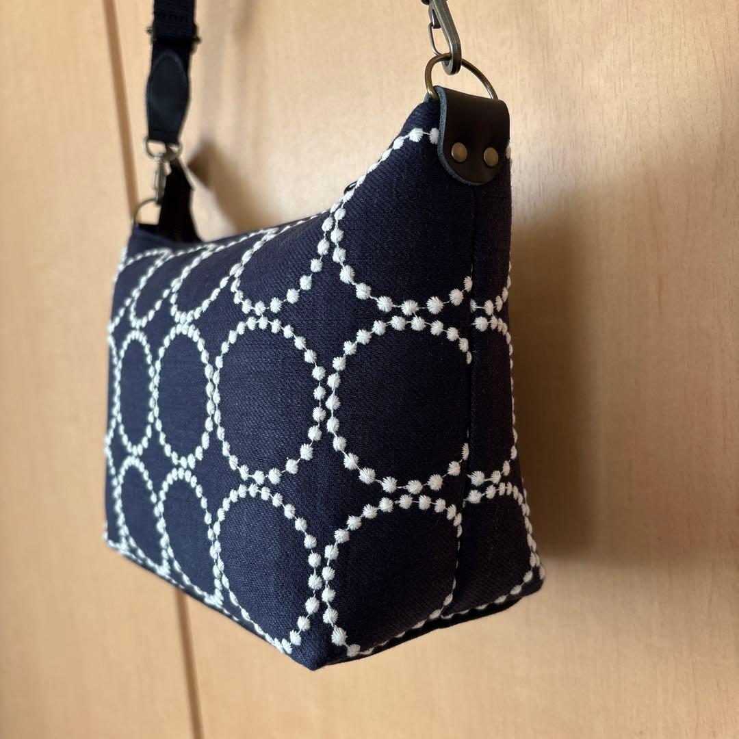 ハンドメイド　ふっくらショルダーバッグ　ミナペルホネン　タンバリン