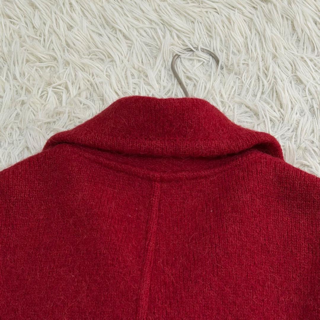 16737✨GUCCI ヴィンテージ 金ボタン ダブル ニットコート レッド