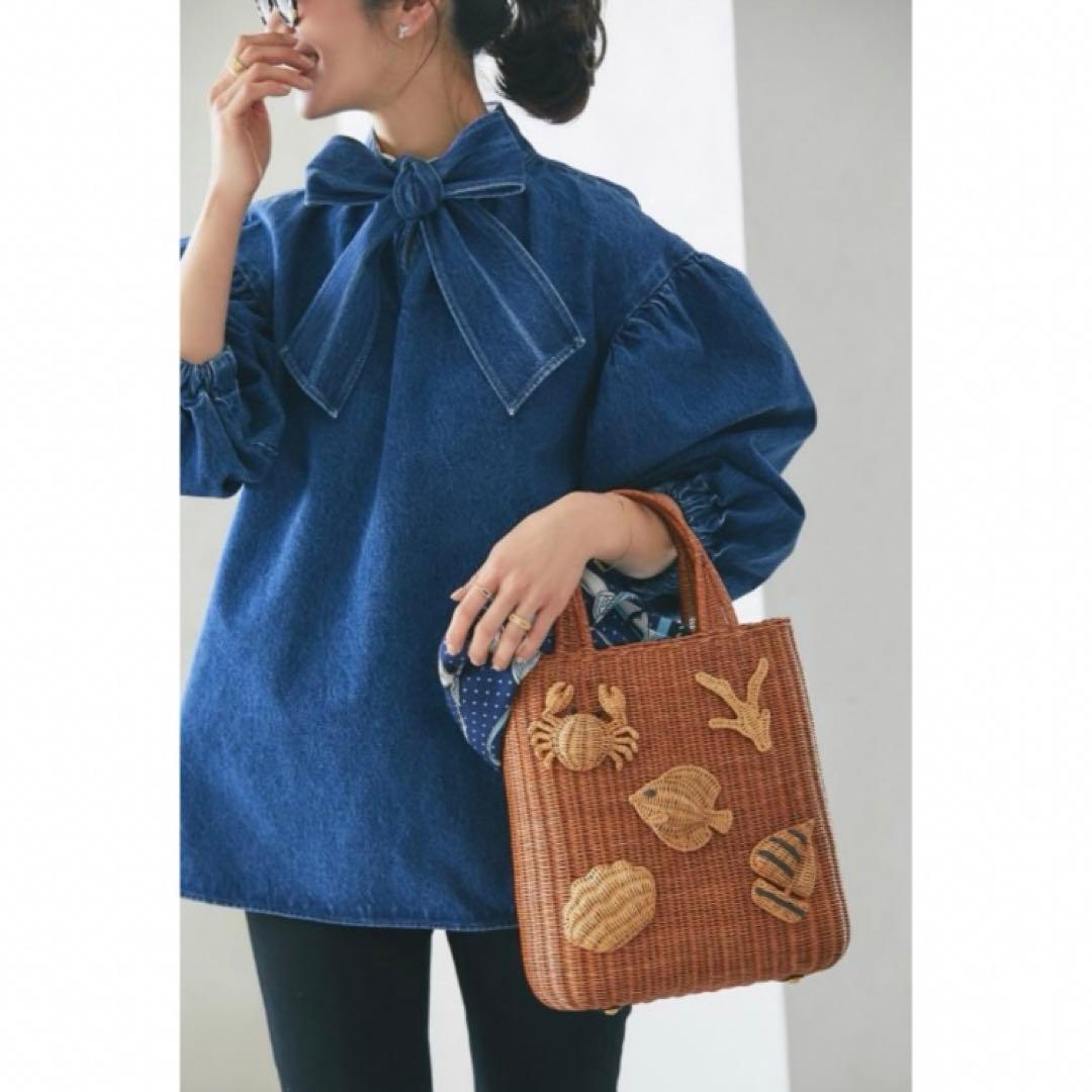 美品　セブンテン　SEVENTEN ラタンマリンバッグ　カゴバッグ　ブラウン