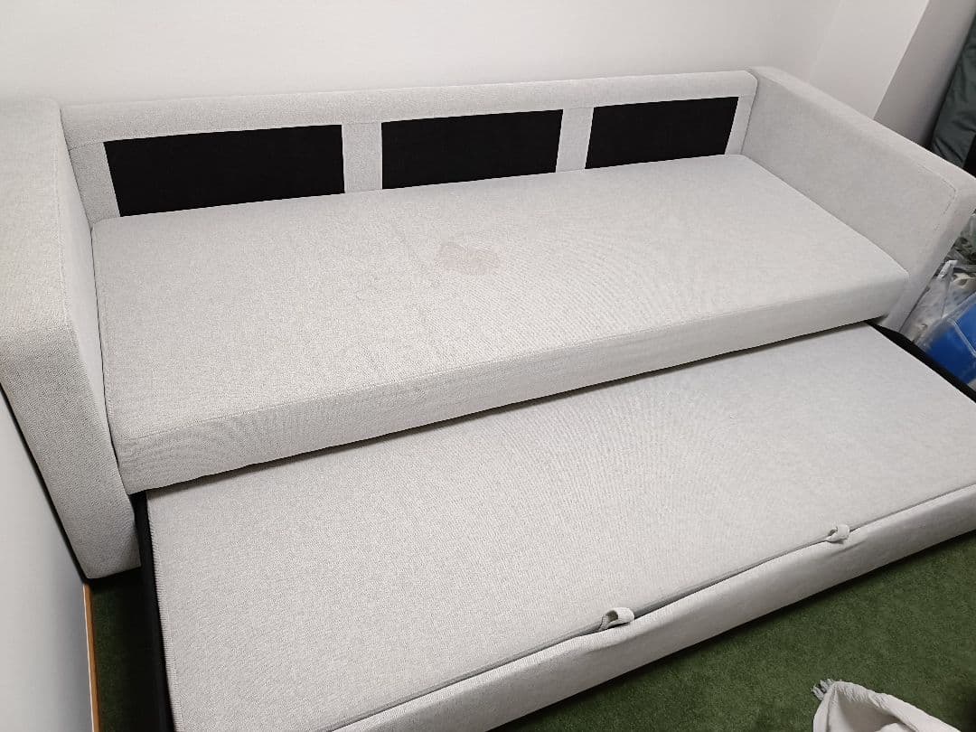 【週末セール中】ニトリ 布張りカウチソファーベット(ノアーク2 GY)