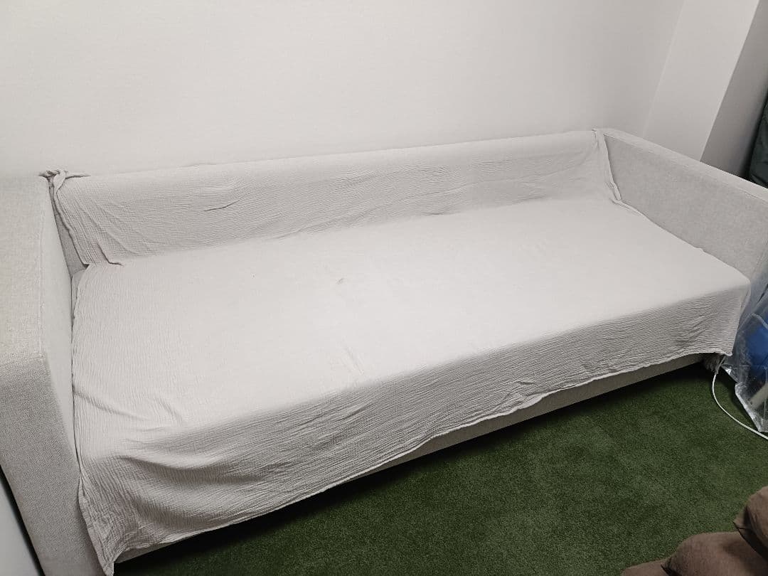 【週末セール中】ニトリ 布張りカウチソファーベット(ノアーク2 GY)