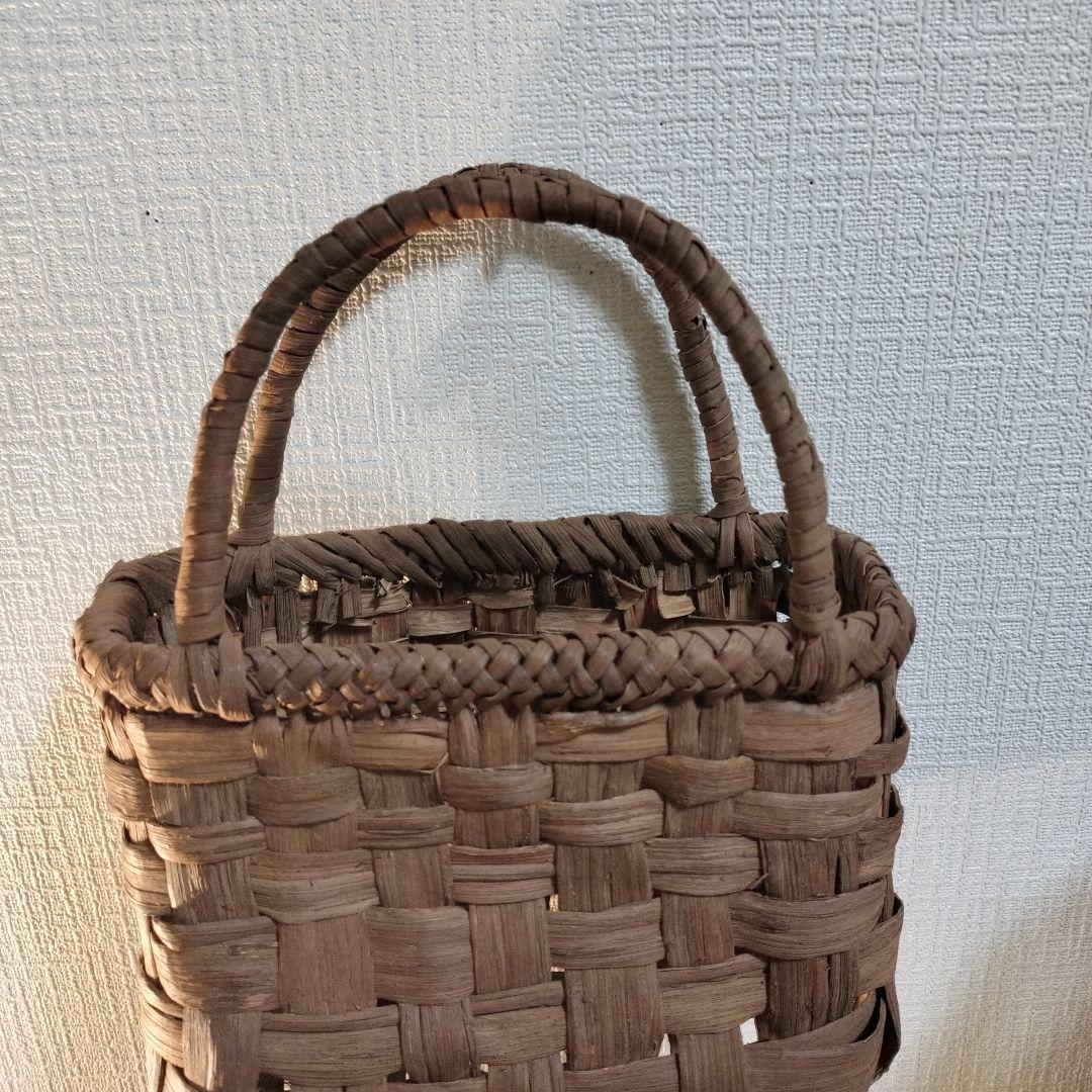 S*t様 山葡萄市松編み かごバッグ約横20cm x 縦15cm x 奥行き9c