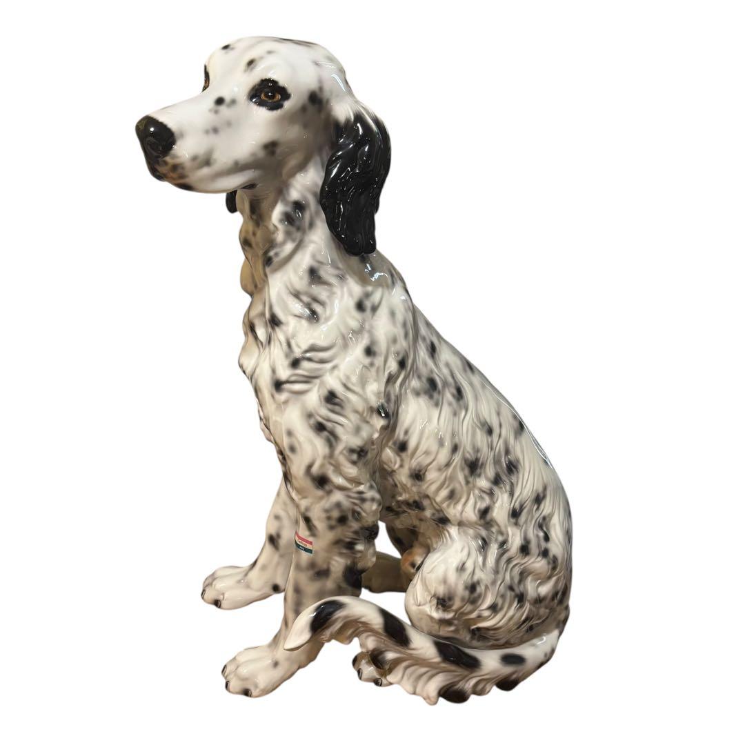 【イタリア製】DeMain（ドマン）大 犬 置物 セラミック インテリアオブジェ