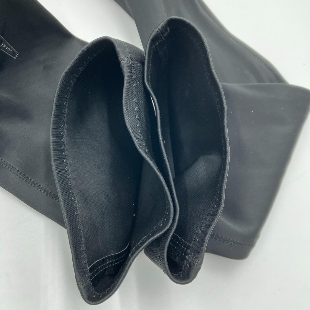 【美品】YELLO　ダブルスニーカーロングブーツ ストレッチ 厚底 ブラック L