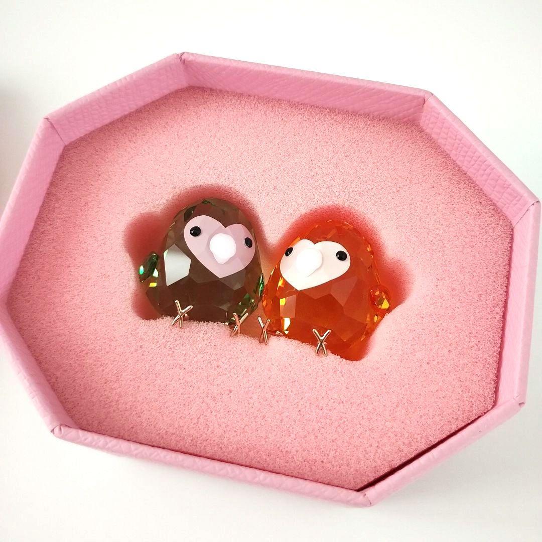 【新品未使用】 スワロフスキー 鳥 インコ ラブバード 希少♥