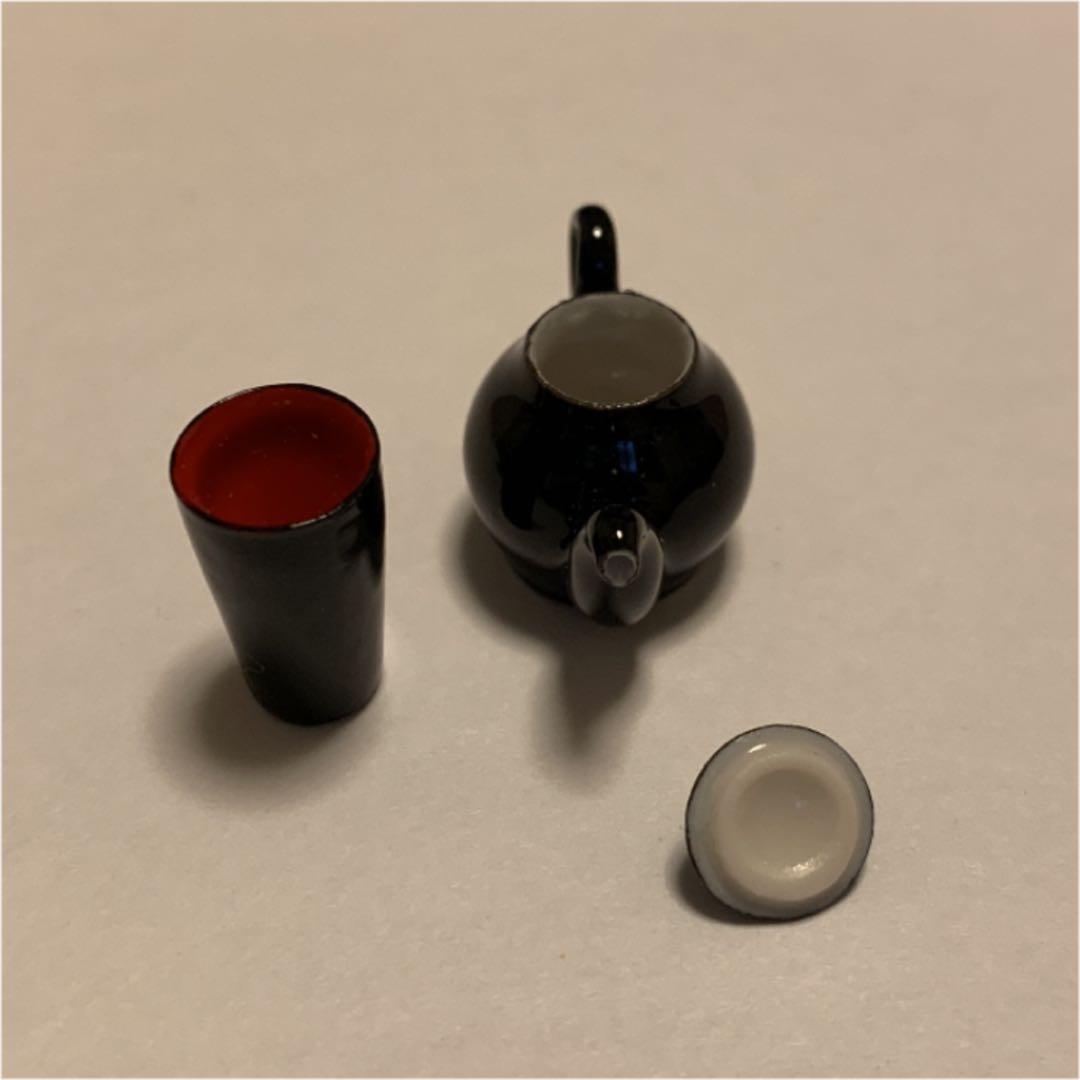 イギリス　ミニチュア　ブラックティーポット　ドールハウス　ミッドセンチュリー