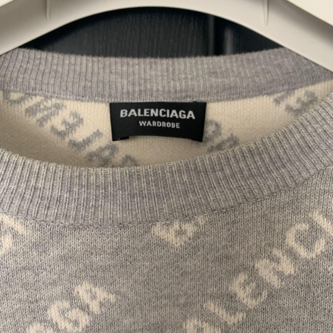BALENCIAGA ロゴ入りセーター グレー