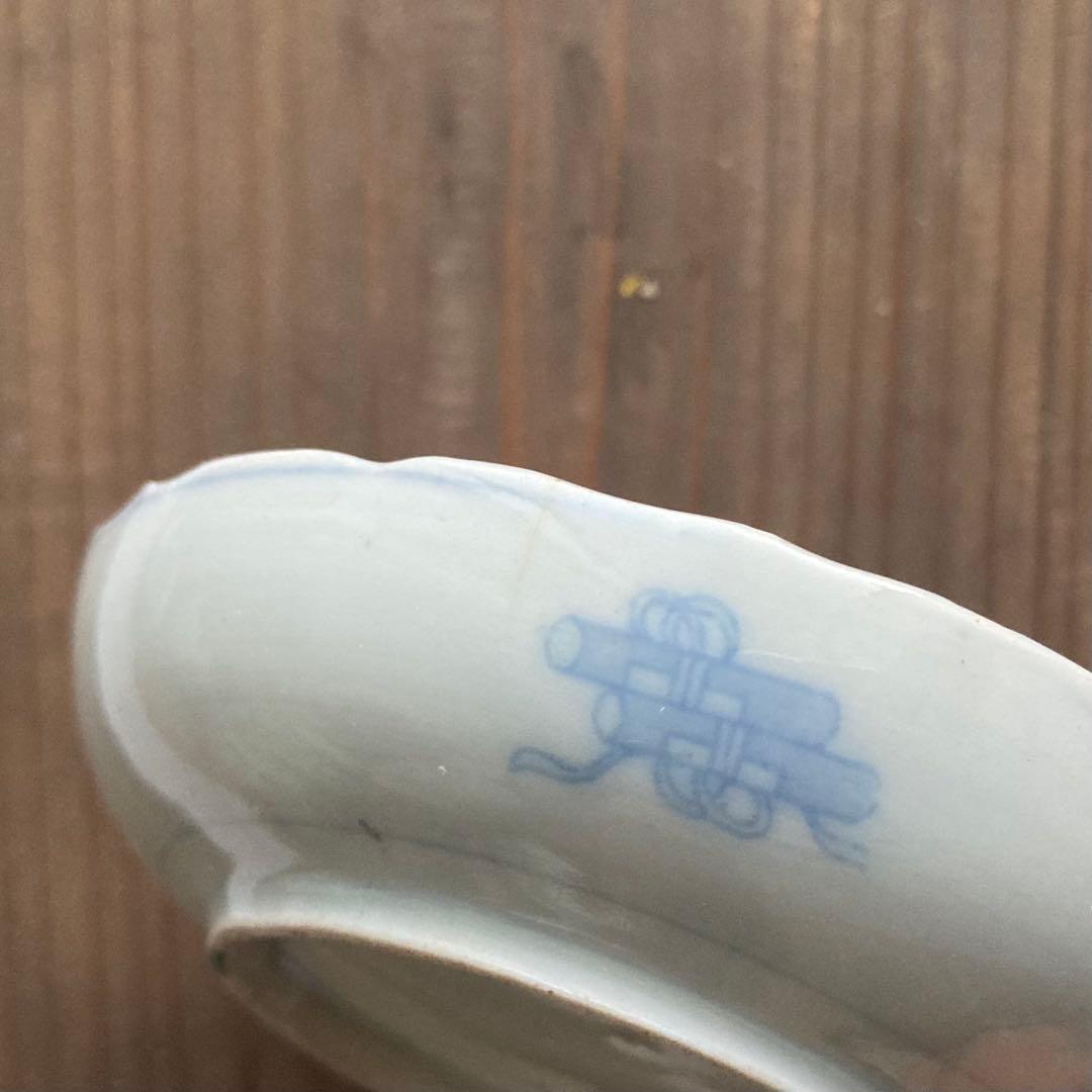 金彩赤絵鶴唐花皿　伊万里焼や青郊窯、大聖寺伊万里、古伊万里や九谷焼、龍峰窯好きに