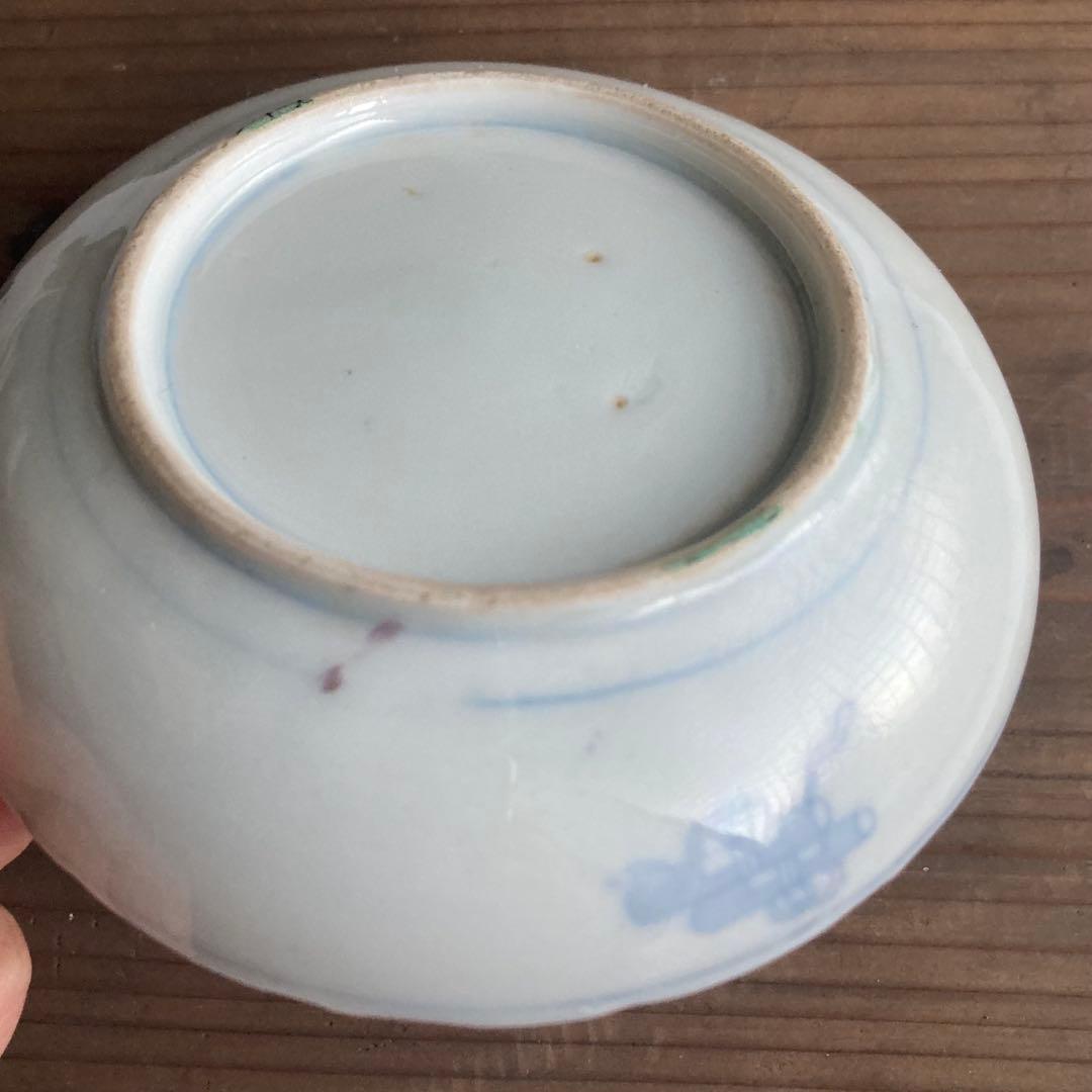 金彩赤絵鶴唐花皿　伊万里焼や青郊窯、大聖寺伊万里、古伊万里や九谷焼、龍峰窯好きに