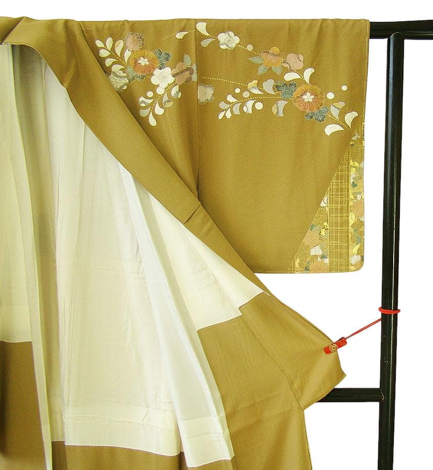 極上縮緬地 附下げ・訪問着＆袋帯・帯〆・帯揚げセット（正絹）未使用 HH2265