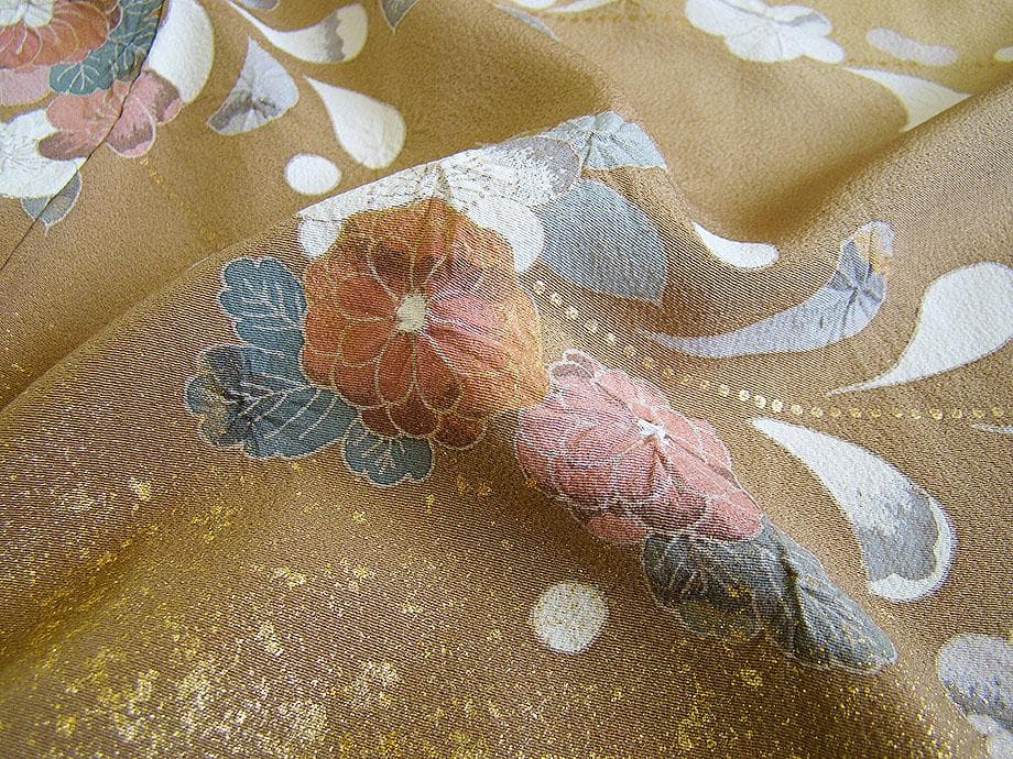 極上縮緬地 附下げ・訪問着＆袋帯・帯〆・帯揚げセット（正絹）未使用 HH2265