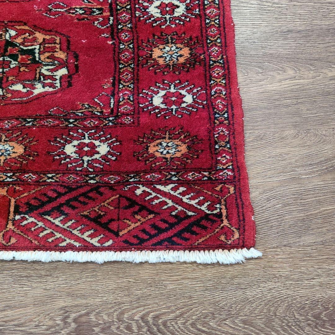 ヴィンテージラグ　パキスタン　トライバルラグ　手織り絨毯　ウール　コットン