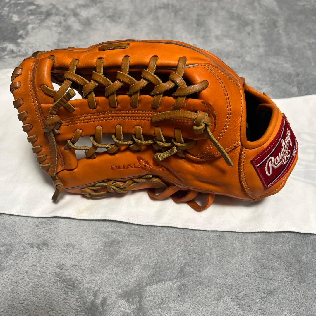 ローリングス　軟式グローブ外野手用　オレンジ